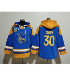 Men Golden State Warriors 30 Stephen Curry Blue Yellow Lace Up Pullover Hoodie Men Golden State Warriors 30 Stephen Curry Blue Yellow Lace Up Pullover Hoodie