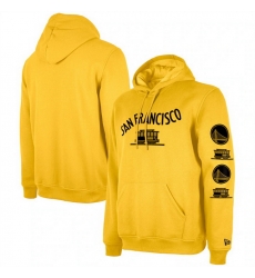 Men Golden State Warriors Yellow 2023 24 City Edition Pullover Hoodie Men Golden State Warriors Yellow 2023 24 City Edition Pullover Hoodie