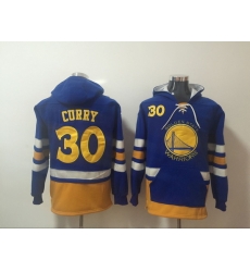 Men's Golden State Warriors #30 Stephen Curry Blue Lace-Up Pullover Hoodie Men's Golden State Warriors #30 Stephen Curry Blue Lace-Up Pullover Hoodie