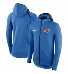 Men Oklahoma City Thunder Nike Showtime Therma Flex Performance Full Zip Hoodie Blue