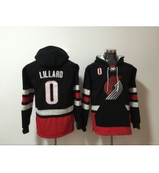 Men's Portland Trail Blazers #0 Damian Lillard Black Stitched Hoody Men's Portland Trail Blazers #0 Damian Lillard Black Stitched Hoody