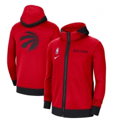 Men Nike Toronto Raptors Red Authentic Showtime Performance Full Zip Hoodie Jacket