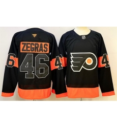 Men Philadelphia Flyers 46 Trevor Zegras Black 2024 Stitched Jersey Men Philadelphia Flyers 46 Trevor Zegras Black 2024 Stitched Jersey