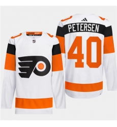 Men's Philadelphia Flyers #40 Cal Petersen White 2024 Stadium Series Stitched Jersey Men's Philadelphia Flyers #40 Cal Petersen White 2024 Stadium Series Stitched Jersey
