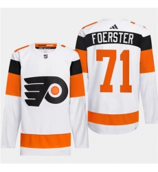 Men's Philadelphia Flyers #71 Tyson Foerster White 2024 Stadium Series Stitched Jersey Men's Philadelphia Flyers #71 Tyson Foerster White 2024 Stadium Series Stitched Jersey