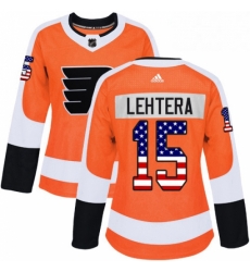 Womens Adidas Philadelphia Flyers 15 Jori Lehtera Authentic Orange USA Flag Fashion NHL Jersey Womens Adidas Philadelphia Flyers 15 Jori Lehtera Authentic Orange USA Flag Fashion NHL Jersey
