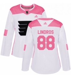 Womens Adidas Philadelphia Flyers 88 Eric Lindros Authentic WhitePink Fashion NHL Jersey Womens Adidas Philadelphia Flyers 88 Eric Lindros Authentic WhitePink Fashion NHL Jersey