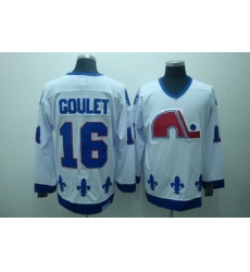 Quebec Nordiques 16 Goulet White Jerseys CCM Quebec Nordiques 16 Goulet White Jerseys CCM