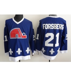 Quebec Nordiques 21 FORSBERG blue jerseys Quebec Nordiques 21 FORSBERG blue jerseys