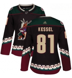 Coyotes #81 Phil Kessel Black Alternate Authentic Women Stitched Hockey Jersey Coyotes #81 Phil Kessel Black Alternate Authentic Women Stitched Hockey Jersey