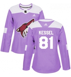 Coyotes #81 Phil Kessel Purple Authentic Fights Cancer Women Stitched Hockey Jersey Coyotes #81 Phil Kessel Purple Authentic Fights Cancer Women Stitched Hockey Jersey