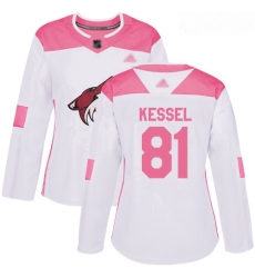Coyotes #81 Phil Kessel White Pink Authentic Fashion Women Stitched Hockey Jersey Coyotes #81 Phil Kessel White Pink Authentic Fashion Women Stitched Hockey Jersey
