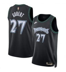Men Minnesota Timberwolves 27 Rudy Gobert Black 2025 Classic Edition Stitched Jersey