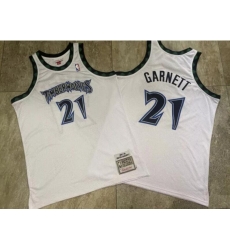 Mens Minnesota Timberwolves 21 Kevin Garnett Swingman White Mitchell Ness Throwback NBA Jersey Mens Minnesota Timberwolves 21 Kevin Garnett Swingman White Mitchell Ness Throwback NBA Jersey
