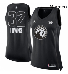 Womens Nike Jordan Minnesota Timberwolves 32 Karl Anthony Towns Swingman Black 2018 All Star Game NBA Jersey Womens Nike Jordan Minnesota Timberwolves 32 Karl Anthony Towns Swingman Black 2018 All Star Game NBA Jersey