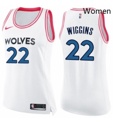 Womens Nike Minnesota Timberwolves 22 Andrew Wiggins Swingman WhitePink Fashion NBA Jersey Womens Nike Minnesota Timberwolves 22 Andrew Wiggins Swingman WhitePink Fashion NBA Jersey