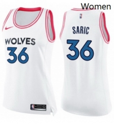 Womens Nike Minnesota Timberwolves 36 Dario Saric Swingman White Pink Fashion NBA Jersey Womens Nike Minnesota Timberwolves 36 Dario Saric Swingman White Pink Fashion NBA Jersey