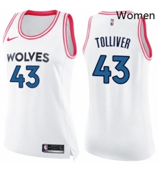 Womens Nike Minnesota Timberwolves 43 Anthony Tolliver Swingman White Pink Fashion NBA Jersey Womens Nike Minnesota Timberwolves 43 Anthony Tolliver Swingman White Pink Fashion NBA Jersey