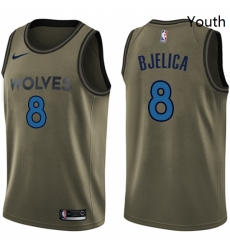 Youth Nike Minnesota Timberwolves 8 Nemanja Bjelica Swingman Green Salute to Service NBA Jersey Youth Nike Minnesota Timberwolves 8 Nemanja Bjelica Swingman Green Salute to Service NBA Jersey