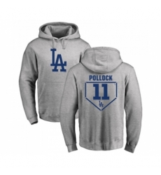 Men Baseball Los Angeles Dodgers 11 A J Pollock Gray RBI Pullover Hoodie Men Baseball Los Angeles Dodgers 11 A J Pollock Gray RBI Pullover Hoodie