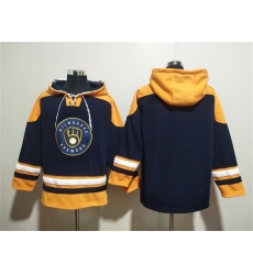 Men Milwaukee Brewers Blank Black Gold Ageless Must Have Lace Up Pullover Hoodie Men Milwaukee Brewers Blank Black Gold Ageless Must Have Lace Up Pullover Hoodie