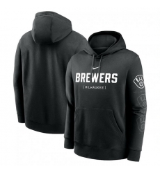 Mens Nike Black Milwaukee Brewers Fashion Club Pullover Hoodie Mens Nike Black Milwaukee Brewers Fashion Club Pullover Hoodie