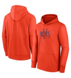 Men New York Mets Orange Pregame Performance Pullover Hoodie Men New York Mets Orange Pregame Performance Pullover Hoodie