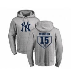 Men MLB Nike New York Yankees 15 Thurman Munson Gray RBI Pullover Hoodie Men MLB Nike New York Yankees 15 Thurman Munson Gray RBI Pullover Hoodie