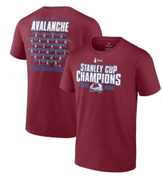 Men Colorado Avalanche Burgundy 2022 Stanley Cup Champions Jersey Roster T Shirt Men Colorado Avalanche Burgundy 2022 Stanley Cup Champions Jersey Roster T Shirt