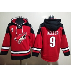 Men's Arizona Coyotes #9 Clayton Keller Red Ageless Must-Have Lace-Up Pullover Hoodie Men's Arizona Coyotes #9 Clayton Keller Red Ageless Must-Have Lace-Up Pullover Hoodie