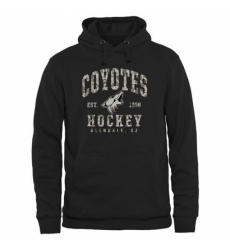 NHL Mens Arizona Coyotes Black Camo Stack Pullover Hoodie NHL Mens Arizona Coyotes Black Camo Stack Pullover Hoodie