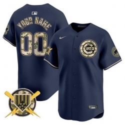 Men Women Youth Chicago Cubs Active Player Custom Navy Armed Forces Day Vapor Limited Stitched Baseball Jersey