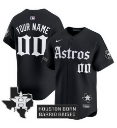 Men Women Youth Houston Astros Active Player Custom Black Gothic  27Houston Born Barrio Raised 27 Limited Stitched Baseball Jersey