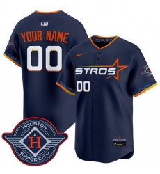 Men Women Youth Houston Astros Active Player Custom Navy 2025 City Connect Limited Stitched Baseball Jersey
