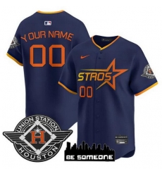 Men Women Youth Houston Astros Active Player Custom Navy 2025 City Connect Limited Stitched Baseball Jerseys