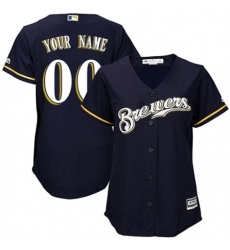 Men Women Youth All Size Milwaukee Brewers Custom Cool Base Navy Jersey Men Women Youth All Size Milwaukee Brewers Custom Cool Base Navy Jersey