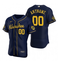 Men Women Youth Toddler All Size Milwaukee Brewers Custom Nike Navy Stitched MLB Flex Base Jersey Men Women Youth Toddler All Size Milwaukee Brewers Custom Nike Navy Stitched MLB Flex Base Jersey