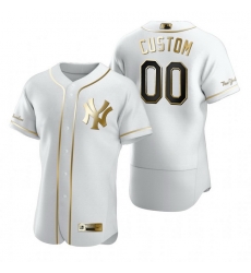Men Women Youth Toddler All Size New York Yankees Custom Nike White Stitched MLB Flex Base Golden Edition Jersey Men Women Youth Toddler All Size New York Yankees Custom Nike White Stitched MLB Flex Base Golden Edition Jersey