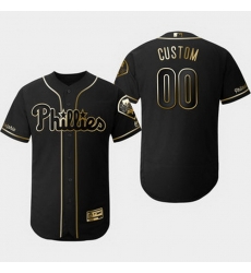 Men Women Youth Toddler All Size Philadelphia Phillies Customized Black Gold Flexbase Jersey Men Women Youth Toddler All Size Philadelphia Phillies Customized Black Gold Flexbase Jersey