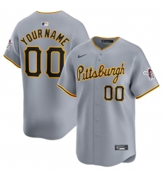 Men Women youth Pittsburgh Pirates Active Player Custom Grey Away Limited Stitched Baseball Jersey Men Women youth Pittsburgh Pirates Active Player Custom Grey Away Limited Stitched Baseball Jersey
