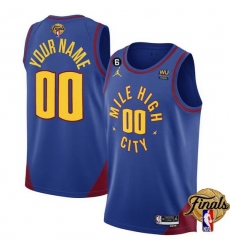 Men Denver Nuggets Active Player Custom Blue 2023 Finals Statement Edition With NO 6 Patch Stitched Basketball Jersey Men Denver Nuggets Active Player Custom Blue 2023 Finals Statement Edition With NO 6 Patch Stitched Basketball Jersey