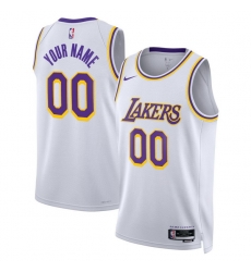 Men Women Youth Toddler LOS ANGELES LAKERS Custom Nike NBA Stitched Jersey Gold White Purple