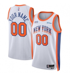 Men New York Knicks Active Player Custom White 2024 25 City Edition Stitched Basketball Jersey Men New York Knicks Active Player Custom White 2024 25 City Edition Stitched Basketball Jersey
