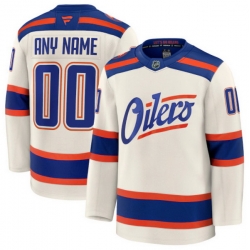 Men Women Youth Edmonton Oilers Fanatics Alternate Premium Custom Jersey Light Beige