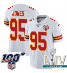 2020 Super Bowl LIV Men Nike Kansas City Chiefs #95 Chris Jones White Vapor Untouchable Limited Player NFL Jersey 2020 Super Bowl LIV Men Nike Kansas City Chiefs #95 Chris Jones White Vapor Untouchable Limited Player NFL Jersey