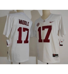 Men Alabama Crimson Tide 17 Jaylen Waddle White College Football Jersey Men Alabama Crimson Tide 17 Jaylen Waddle White College Football Jersey
