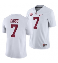 NCAA Football Alabama Crimson Tide Trevon Diggs White 2019 Away Game Jersey NCAA Football Alabama Crimson Tide Trevon Diggs White 2019 Away Game Jersey