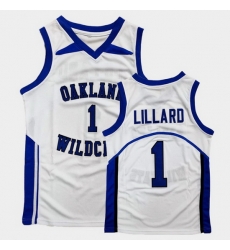 Men Damian Lillard High School Basketball White Jersey Men Damian Lillard High School Basketball White Jersey
