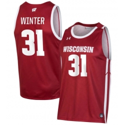 Men Nolan Winter Jersey Badgers Nolan #31 Red