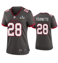 Women Leonard Fournette Buccaneers Pewter Super Bowl Lv Game Jersey Women Leonard Fournette Buccaneers Pewter Super Bowl Lv Game Jersey